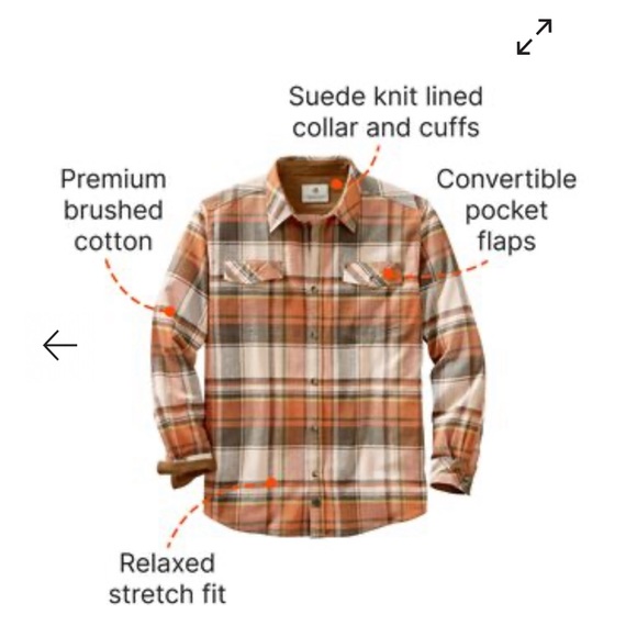 NWT Legendary Whitetails MEN'S LEGENDARY STRETCH FLANNEL SHIRT, Size 4XLT - Picture 5 of 10
